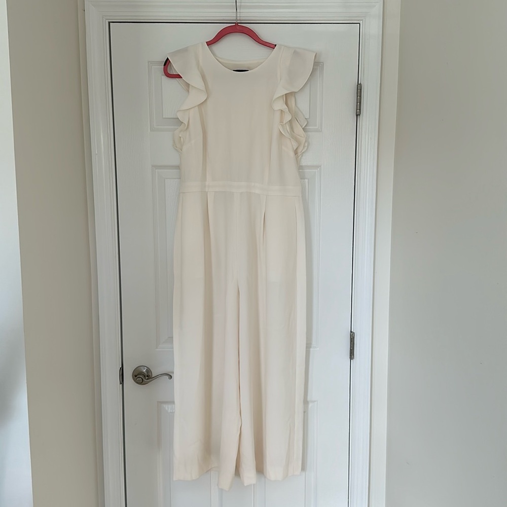 J. Crew Open Back Wide Leg Crop Jumpsuit (with pockets)
